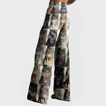 Jeans elegantes con perneras anchas y ajuste cómodo