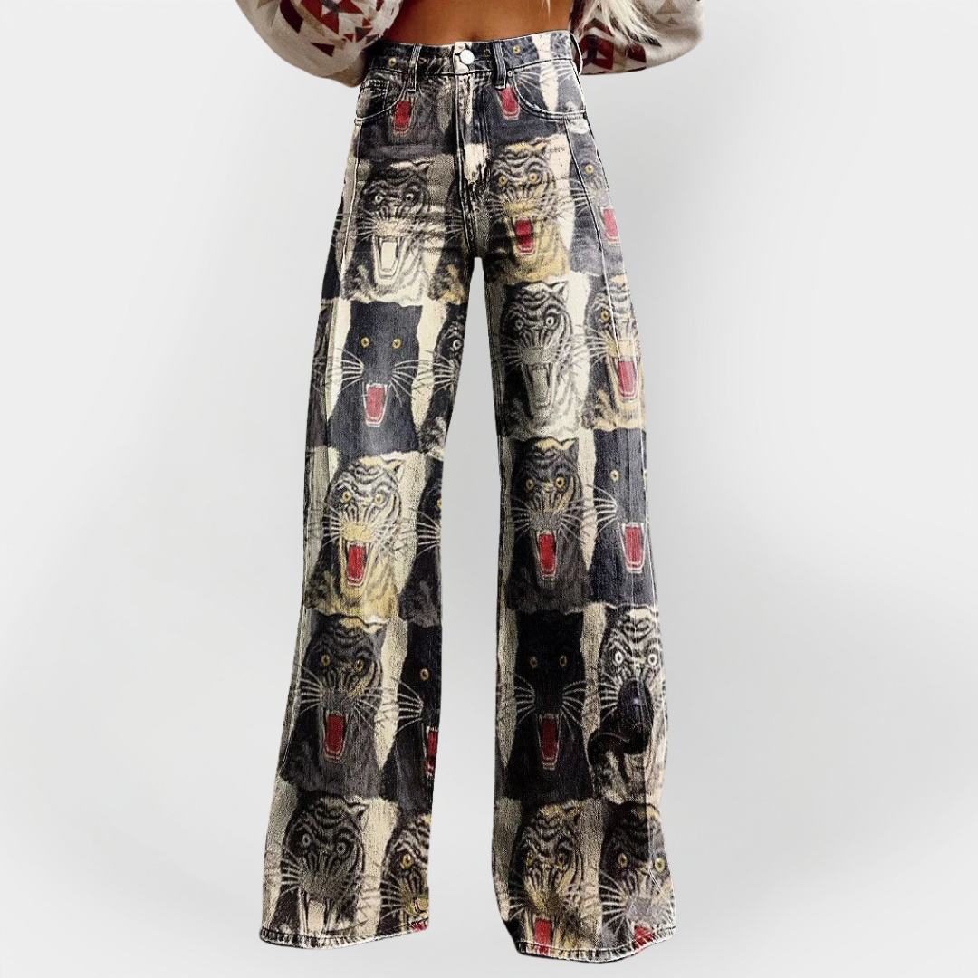 Jeans elegantes con perneras anchas y ajuste cómodo