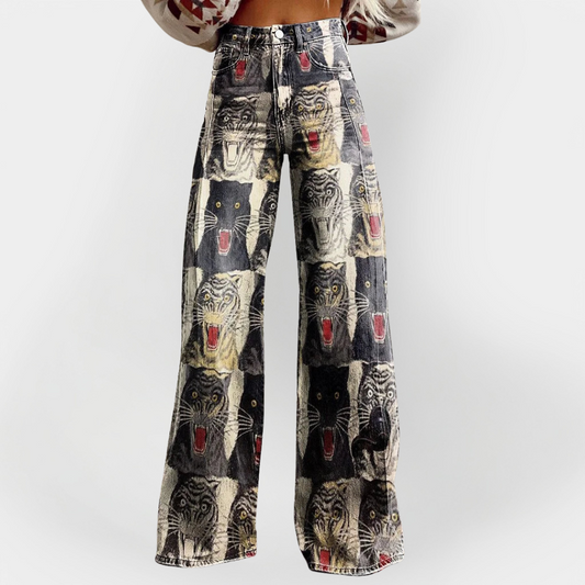 Jeans elegantes con perneras anchas y ajuste cómodo