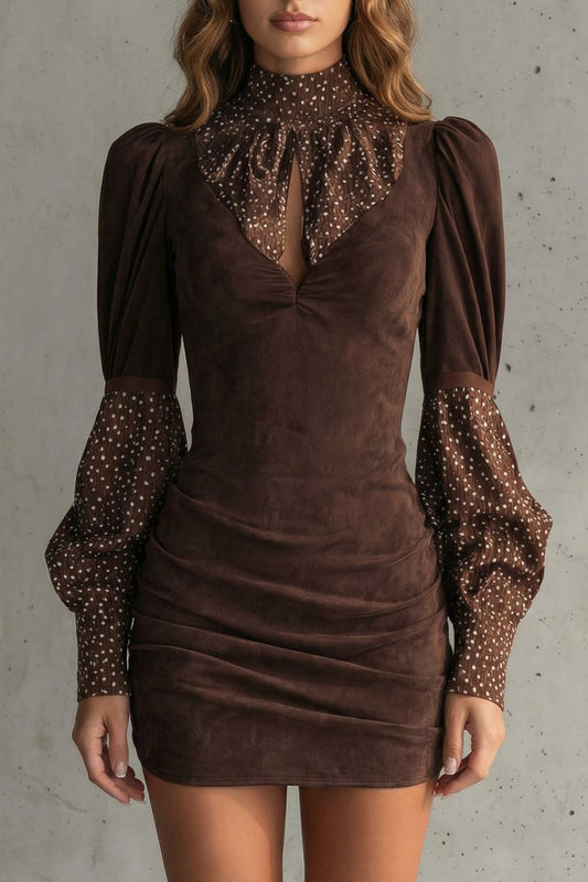 Serelinne – Minivestido retro con mangas abullonadas