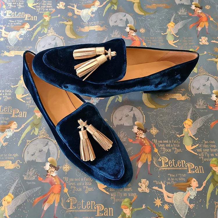 Hannah | Mocasines de noche elegantes con flecos color champán