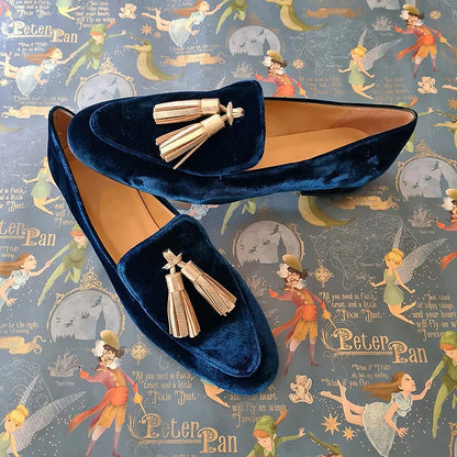 Hannah | Mocasines de noche elegantes con flecos color champán