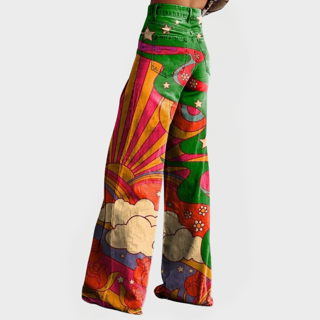 Elegantes vaqueros de pierna ancha
