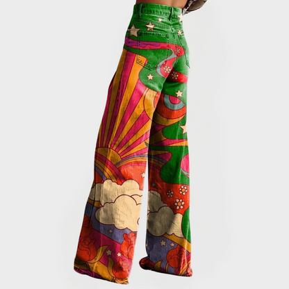 Elegantes vaqueros de pierna ancha