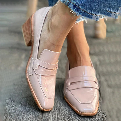 Edén | Mocasines Tacón Ancho Brillantes