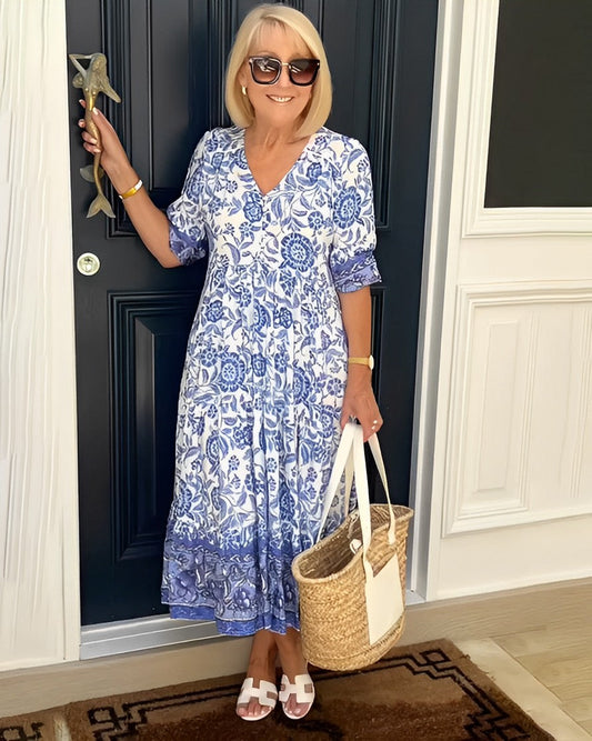 Keisha | Elegante vestido floral con escote en V