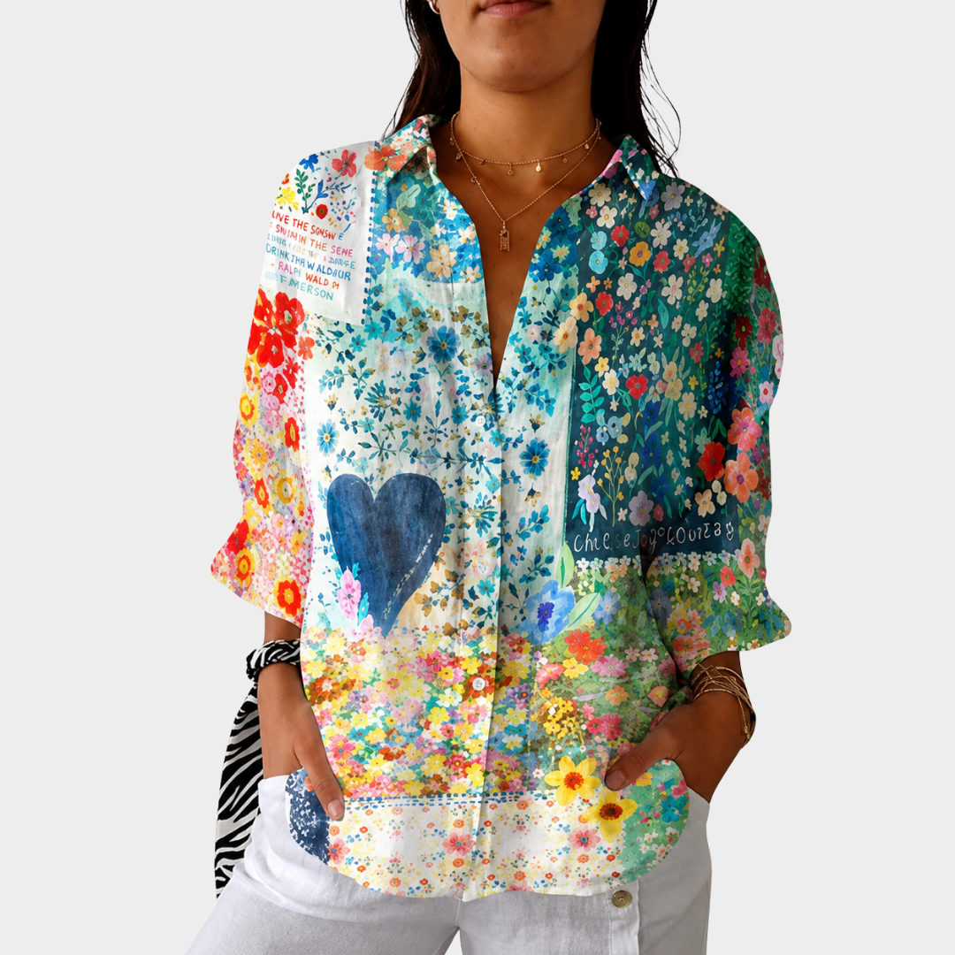Blusa ligera con estampado colorido