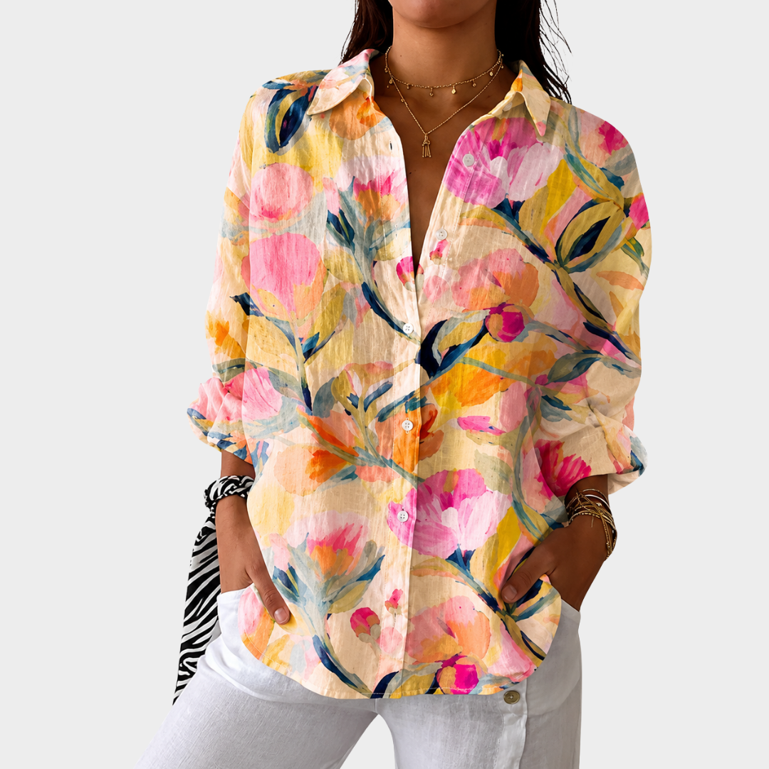 Blusa ligera con estampado colorido