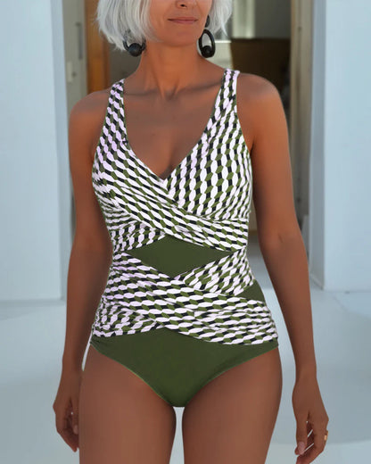 Tiffanie - Traje de baño de una pieza con diseño geométrico