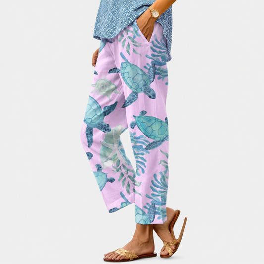 Pantalones rectos informales para mujer
