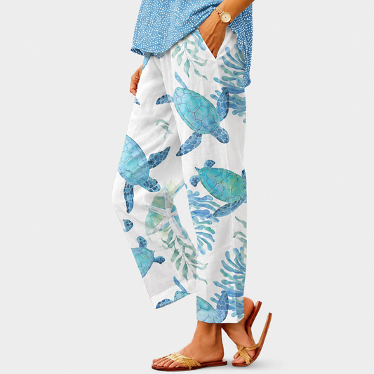 Pantalones informales con bolsillos para mujer