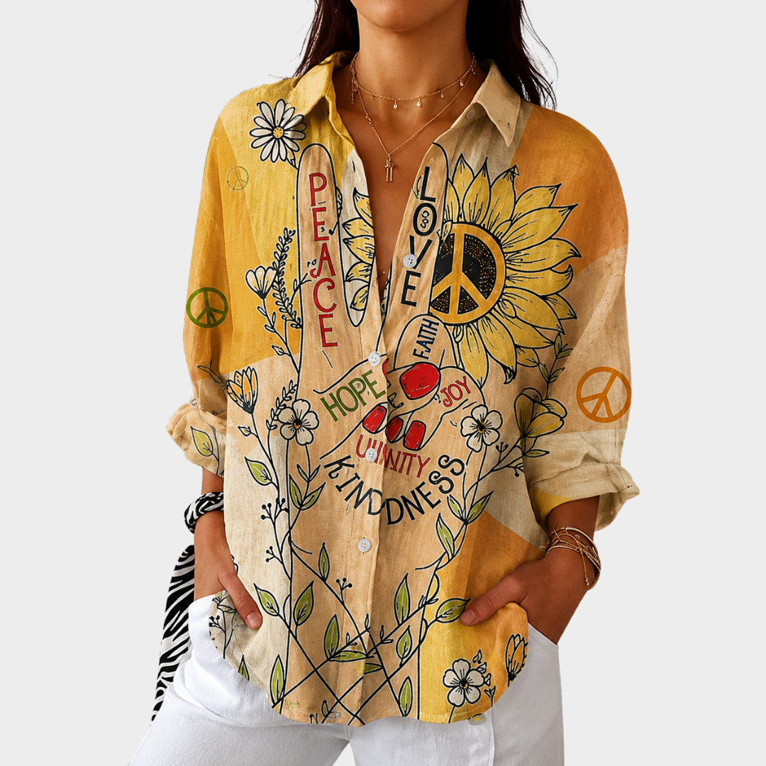 Blusa ligera con estampado colorido