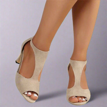 Barbara | Sandalias de tacón con abertura y punta abierta