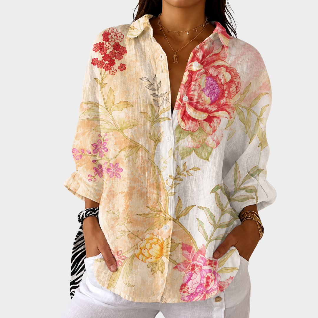 Blusa ligera con estampado colorido