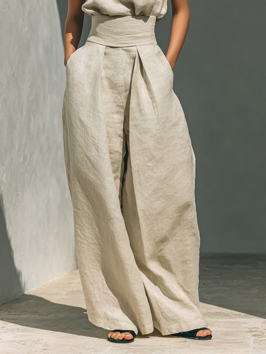 Venancia™ | Conjunto minimalista de top y pantalón de pierna ancha