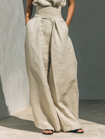 Venancia™ | Conjunto minimalista de top y pantalón de pierna ancha