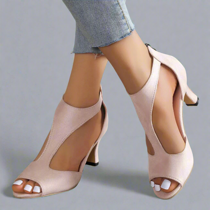 Barbara | Sandalias de tacón con abertura y punta abierta