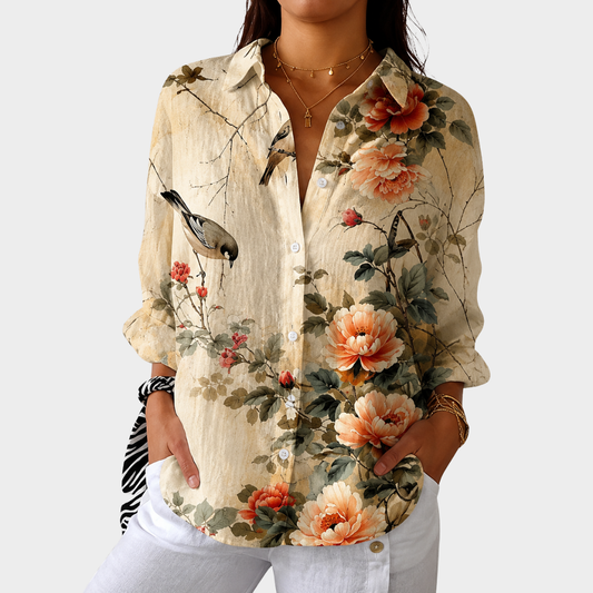 Blusa ligera con estampado colorido