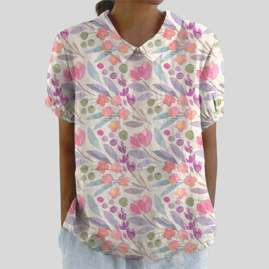 Aurelia | Blusa con estampado floral gráfico