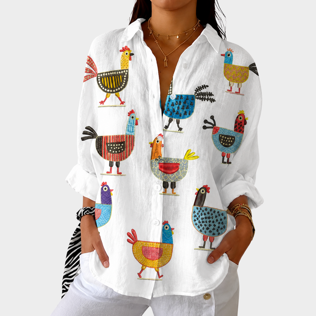 Blusa ligera con estampado colorido