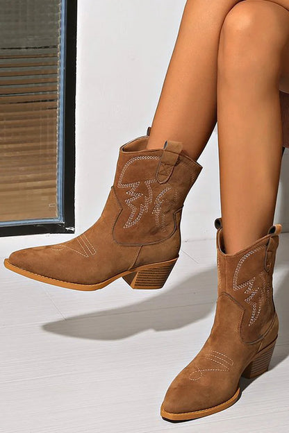 Ellie | Botines de tacón de aguja estilo western