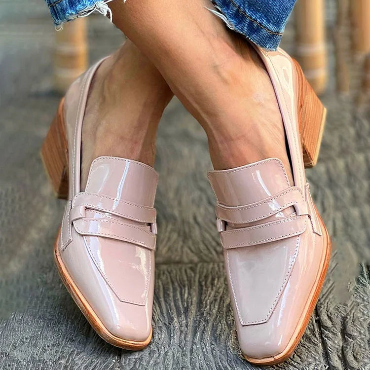 Edén | Mocasines Tacón Ancho Brillantes