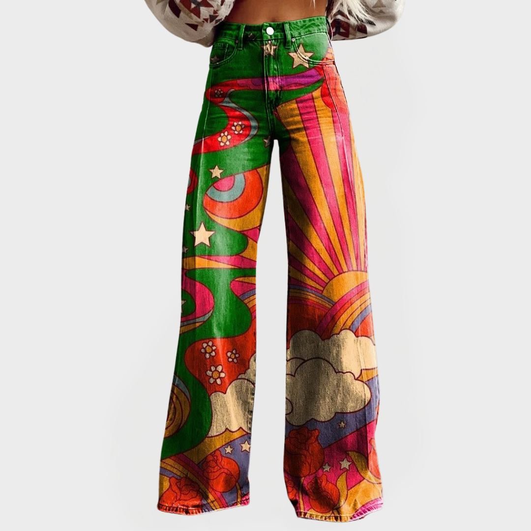 Elegantes vaqueros de pierna ancha