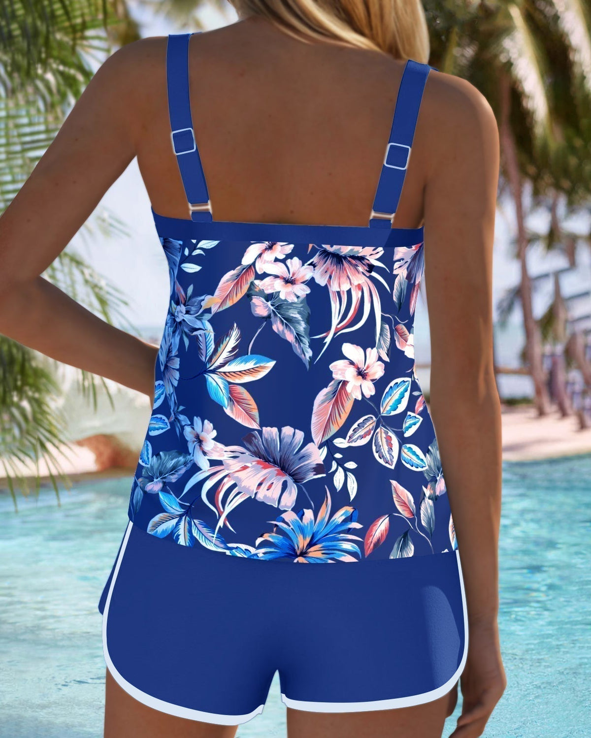 Imke | Tankini estampado sin mangas con escote en U