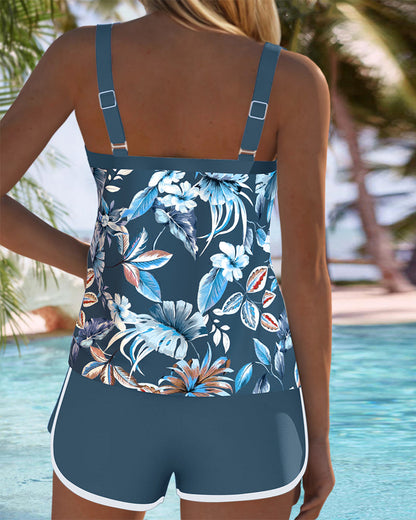 Imke | Tankini estampado sin mangas con escote en U