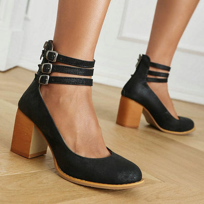 Ariana | Zapatos de tacón con triple hebilla
