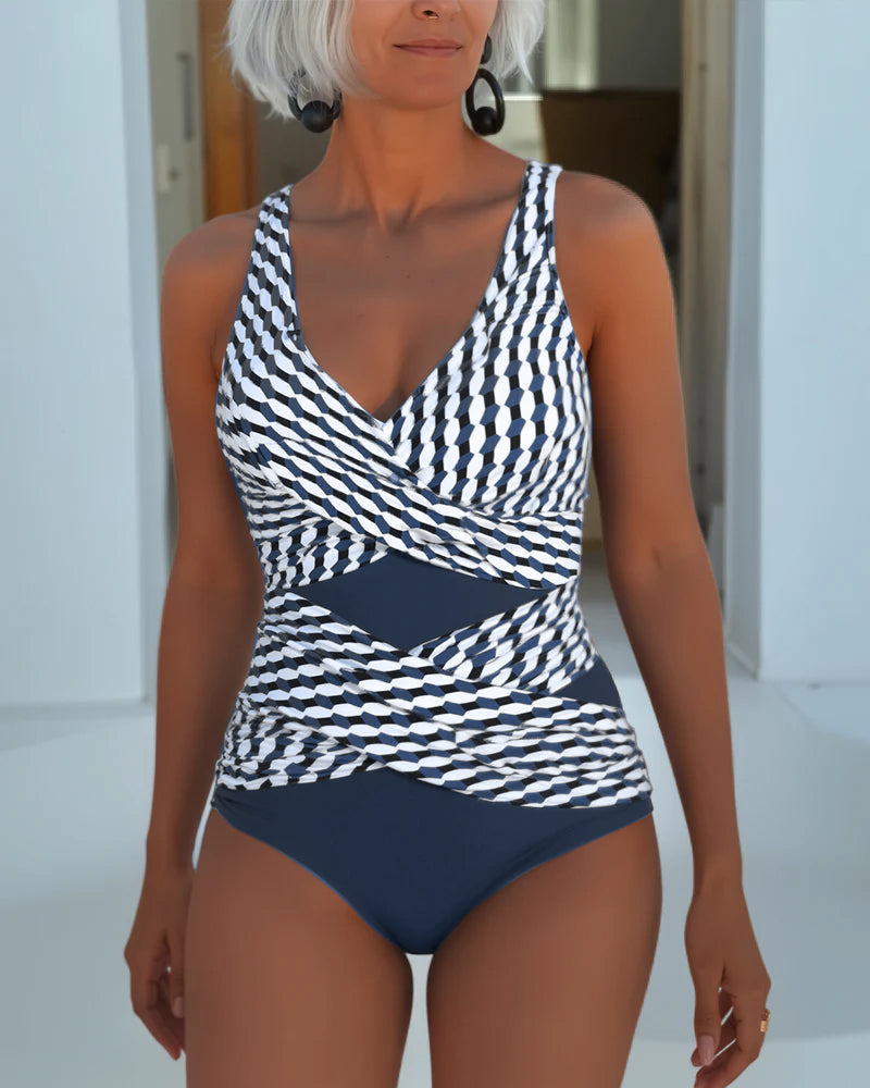 Tiffanie - Traje de baño de una pieza con diseño geométrico