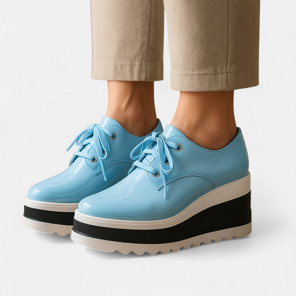 Zapatos Derby ortopédicos Chiara con suela alta