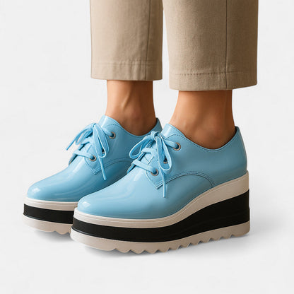 Zapatos Derby ortopédicos Chiara con suela alta