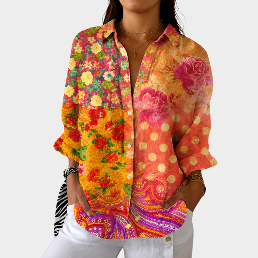 Blusa ligera con estampado colorido