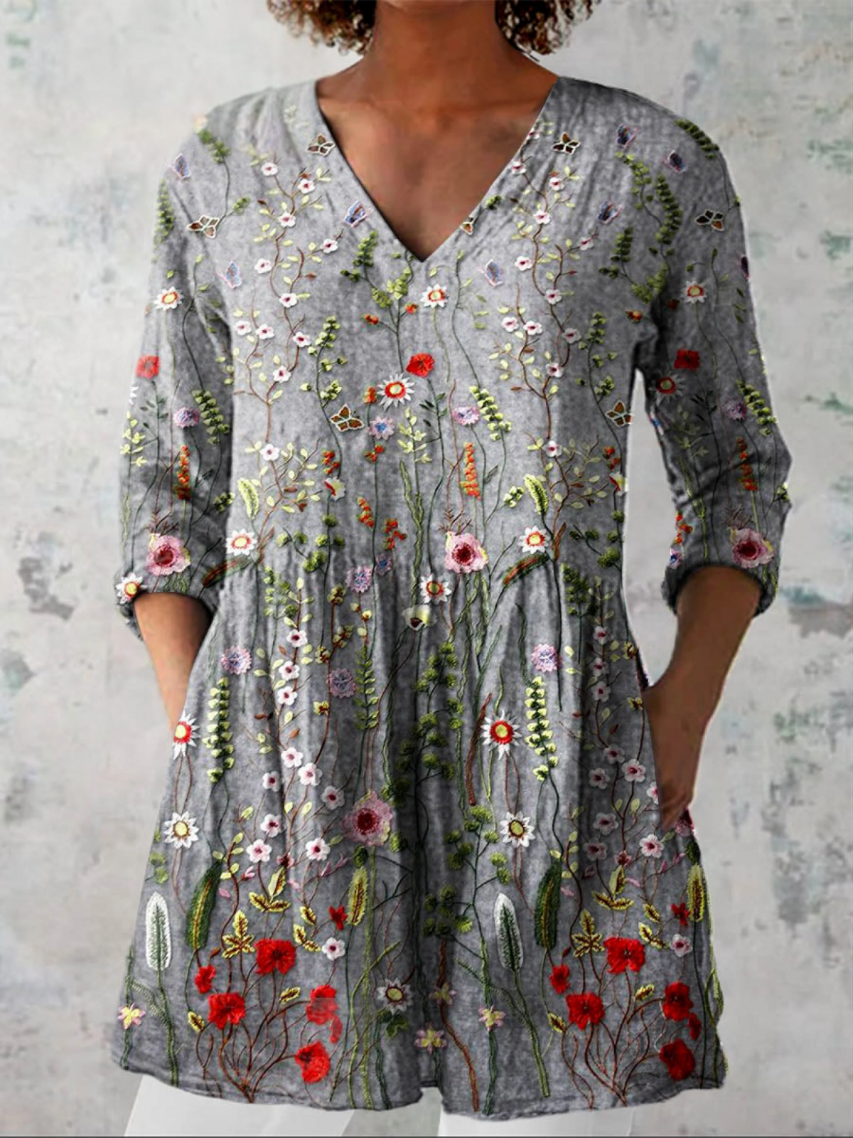 Lana | Blusa larga con escote en V