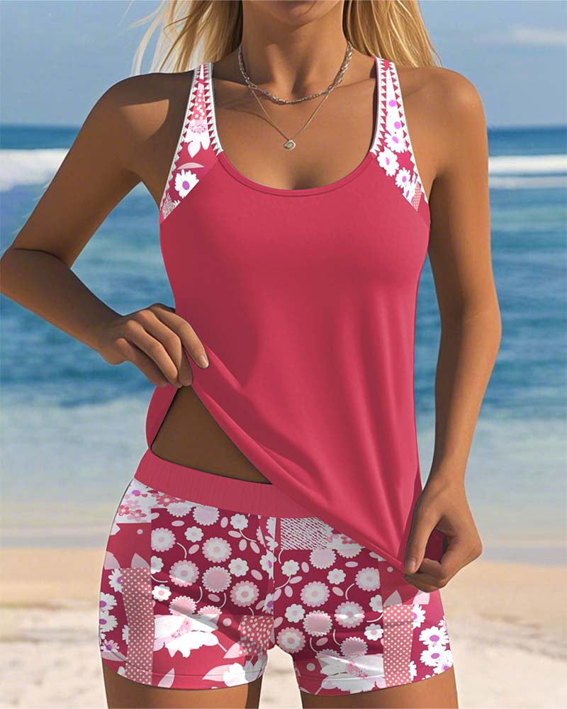 Nanet - Conjunto de tankini y shorts estampados