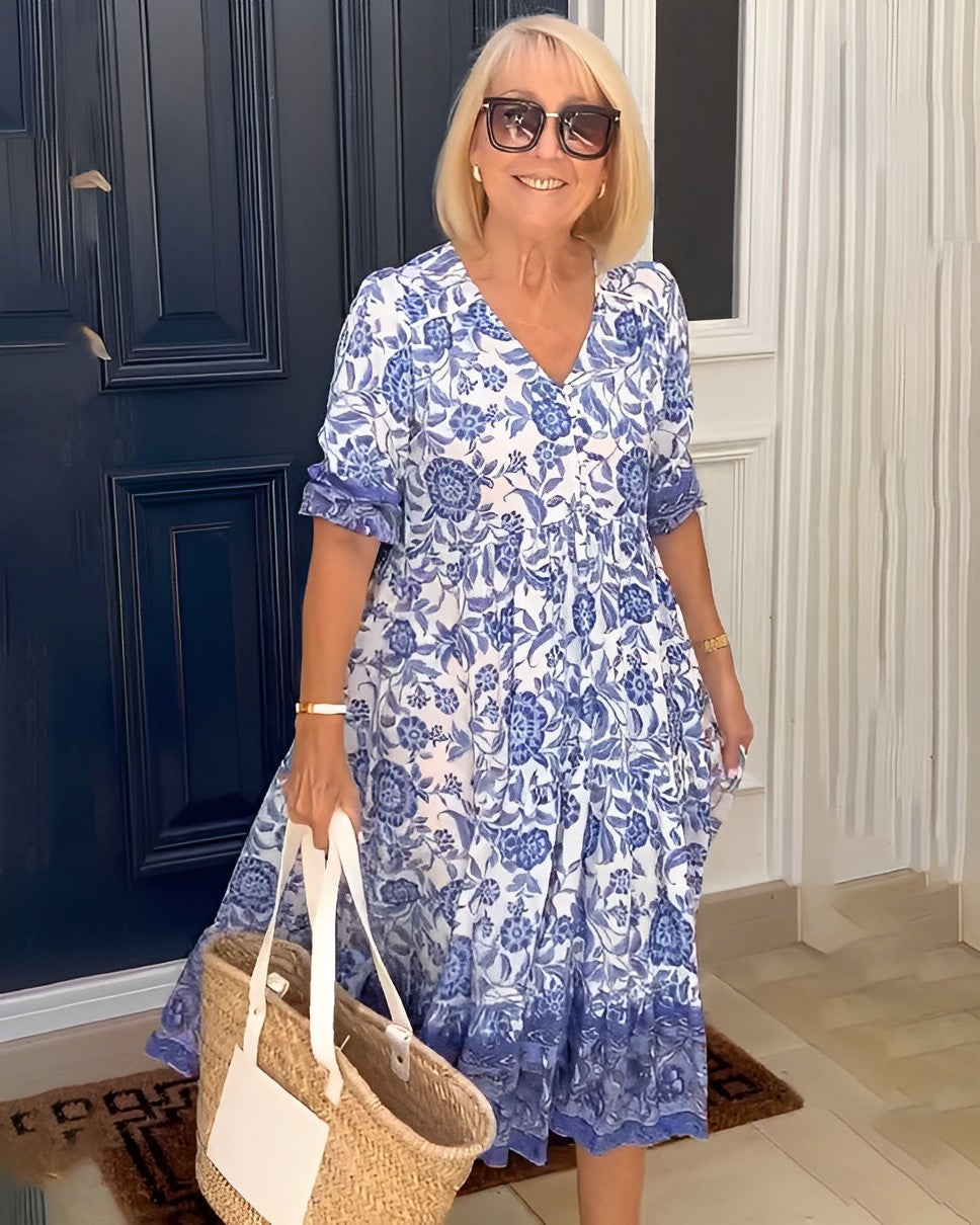Keisha | Elegante vestido floral con escote en V