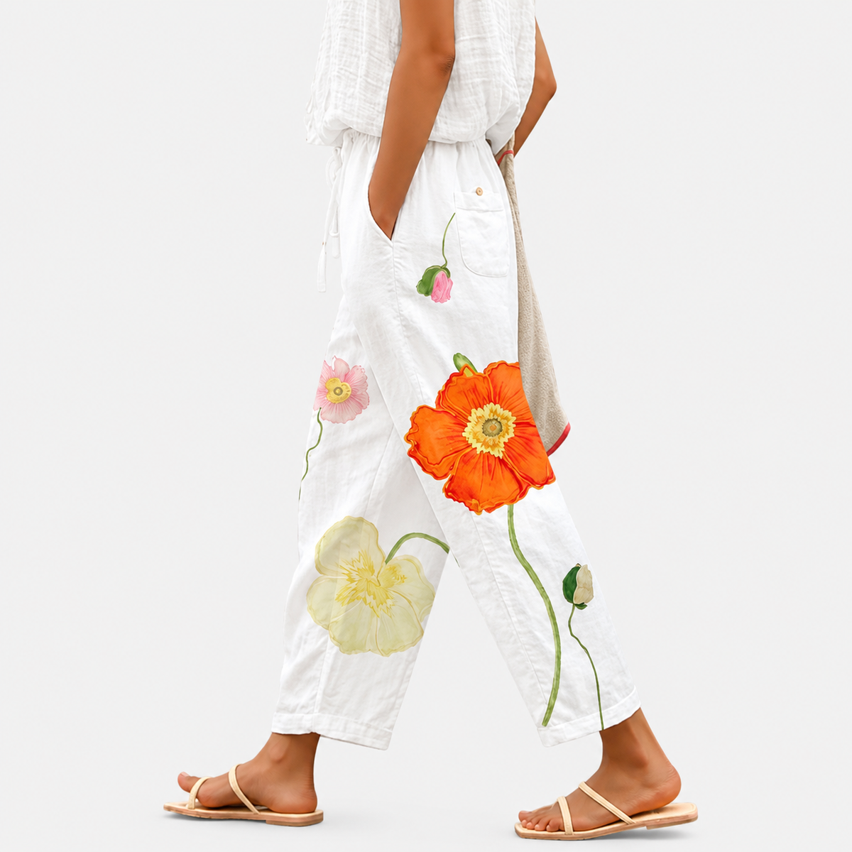 Pantalones anchos estampados para mujer