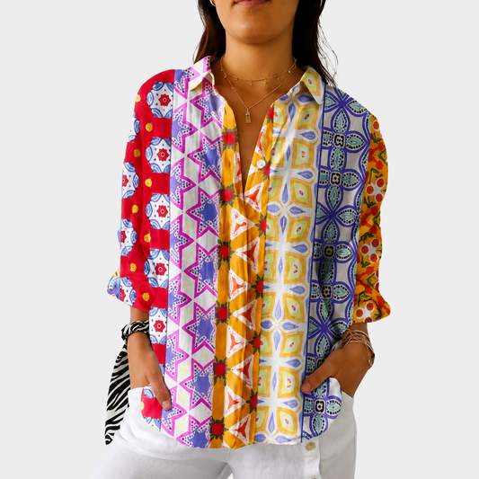Blusa ligera con estampado colorido