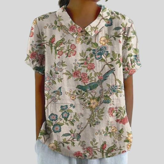 Josefina | Blusa floral ilustrada