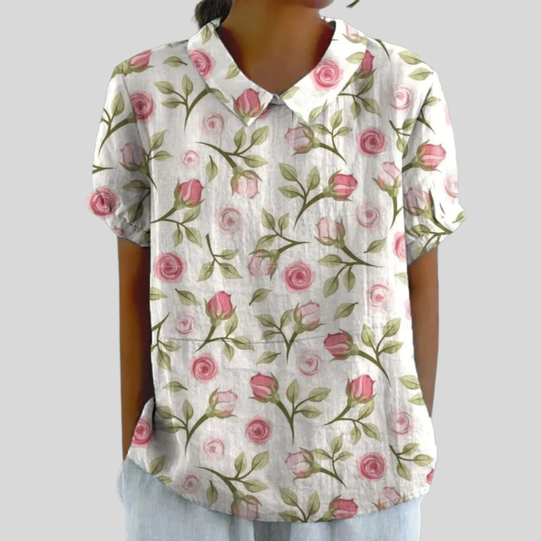 Elodie | Blusa de rosas delicadas