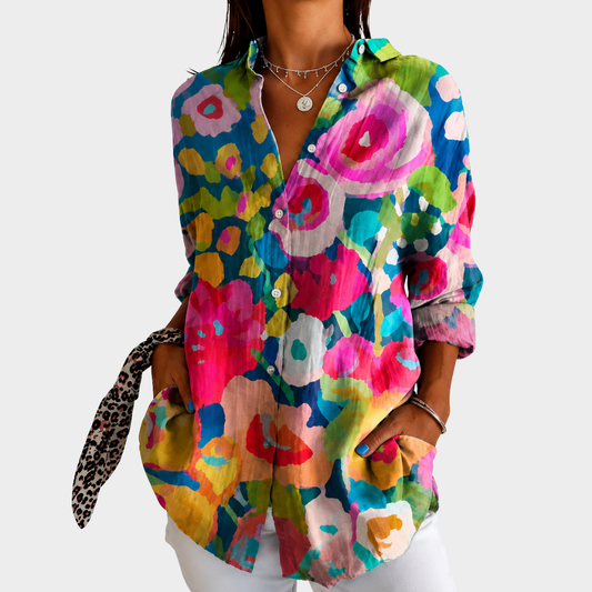 Blusa ligera con estampado colorido