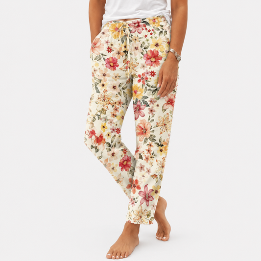 Pantalones con estampado botánico de mujer