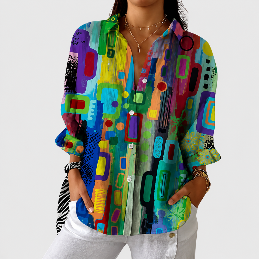 Blusa ligera con estampado colorido