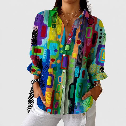Blusa ligera con estampado colorido