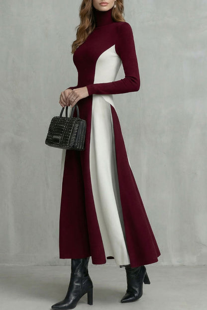 Mariveille – Vestido de cuello alto estructurado y con contraste