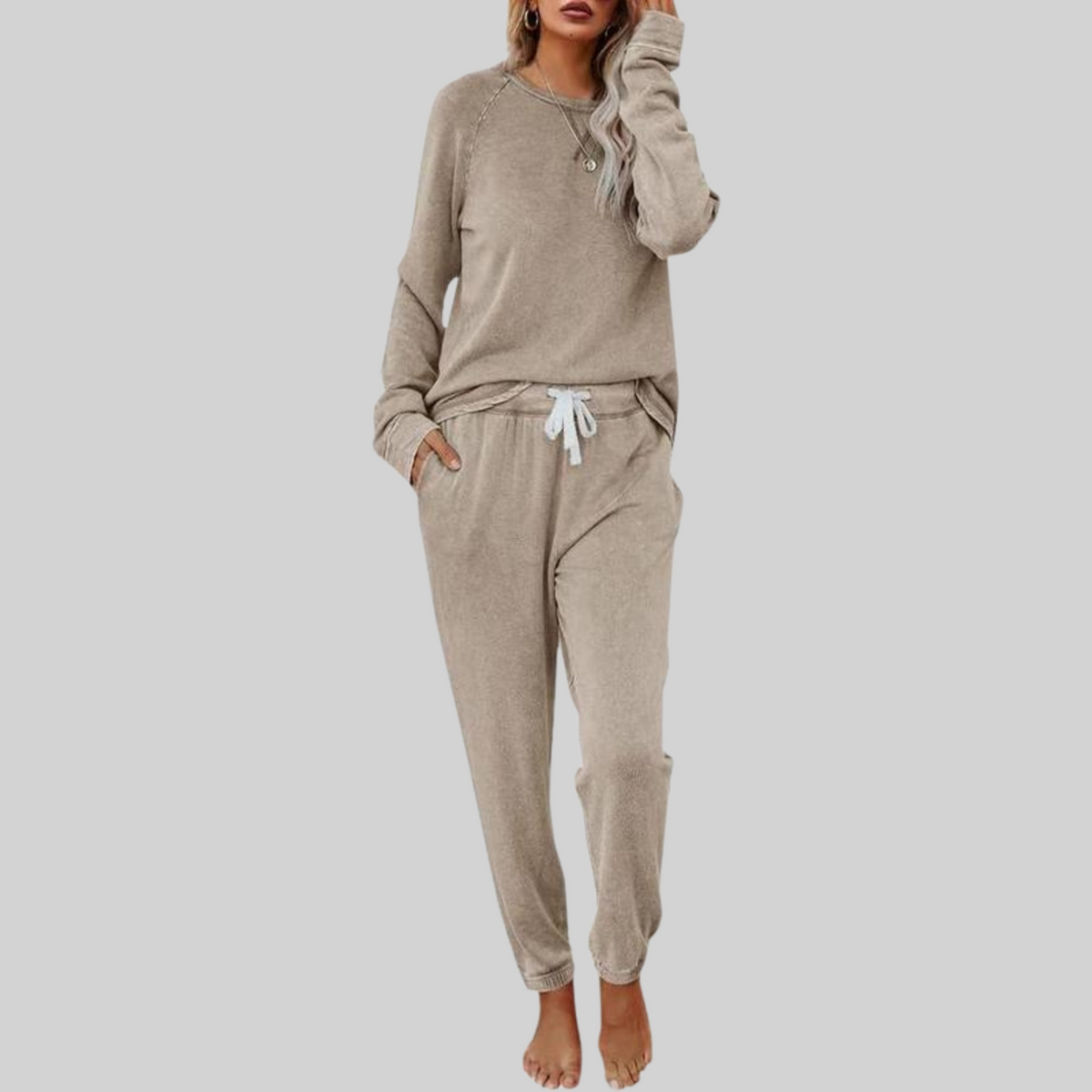 JOCELYN™ - Conjunto informal de manga larga con pantalón deportivo