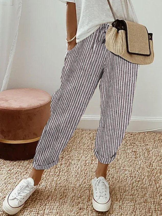 Pantalones fluidos, cómodos y elegantes.