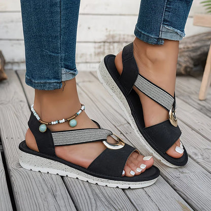 Skylar | Sandalias planas con hebilla metálica