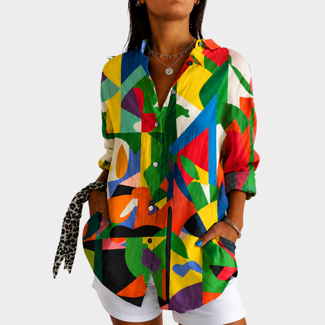 Blusa ligera con estampado colorido